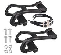Clips des Orteils pour pédales à vélo, Clips à Pied vélo et Strap Sécurité Pédales Lourdes sans Glissement avec Cages pour Accessoires Cycle Fixe