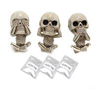 Clips Désodorisants pour voiture Crâne 3 PCS Scented Résine Vent pour | MatÃ©riau rÃ©sine sÃ»r Longue durÃ©e d'utilisation Ajoutez votre huile essentielle prÃ©fÃ©rÃ©e au tampon Design