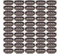 Clips d'extension cheveux 50 pièces Clips perruque en forme U en métal 28mm pour extensions de cheveux et perm（Marron foncé）