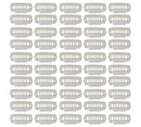 Clips D'extension de Cheveux, 50 PCS Clips en Acier Inoxydable à 8 Dents pour Extensions de Cheveux Clips de Perruque à Peigne à Pression Accessoires Pinces à Cheveux (Beige