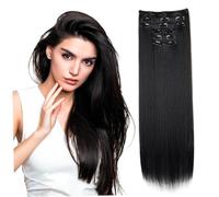 Clips d'extension de cheveux, 6pcs 24 pouces Clip dans l'extension de cheveux longues pièces pour les femmes, clip doux raide en extensions humaines style 1 pièces pour femmes