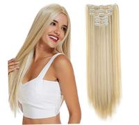Clips d'extension de cheveux, 6pcs 24 pouces Clip dans l'extension de cheveux Pièces de cheveux longs pour les femmes, clip doux raide dans les extensions de cheveux humaines Style 2, pièces de cheve