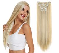 Clips d'extension de cheveux, 6pcs 24 pouces Clip dans l'extension de cheveux Pièces de cheveux longs pour les femmes, clip doux raide dans les extensions de cheveux humaines Style 2, Clips d'extensi