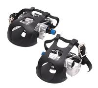 Clips d'orteils pour pédales de vélo, pédales de vélo avec Cages d'orteils, 1 Paire Sangles pédale réglables et sécurisées 9/16 Pouces, antidérapantes pour la Maison, la Salle Sport, l'ex