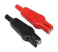 Clips Électriques 20A Gainés PVC Test Circuit(1 x red+1 x black) | Acier nickelé, résistance supérieure, courant 20A, gaines /, soudure ferme