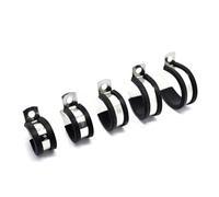 Clips en caoutchouc doublés P, 304 acier inoxydable doublé de caoutchouc P Clip tuyau serre-câble 6-55mm paquet 2(22MM 2PCS)