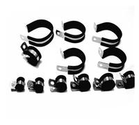 Clips en caoutchouc doublés P, Colliers de serrage en acier for tube de fil de tuyau, diamètre intérieur de 6 à 60mm, paquet de plusieurs tailles(16mm X 50pcs)
