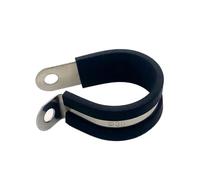 Clips en caoutchouc doublés P, Colliers de serrage en P doublés caoutchouc acier inoxydable 304, for tuyau câble, 6-55mm, 2 pièces(6MM)