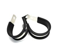 Clips en caoutchouc doublés P, Paquet de 2 clips P doublés caoutchouc en acier inoxydable 304, 6-55mm(25mm)