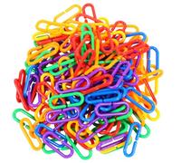 Clips en Plastique Colorés pour Oiseaux, Chaîne à Maillons 500 Pièces | Design en C Simple à Assembler, pour Cage, Enrichissement, Jouets de Calopsittes, Hobby Aviaire