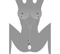 Clips en Y ajustables pour seins, clitoris et pénis | Set BDSM en inox avec embouts caoutchouc pour couples
