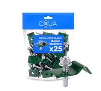 Clips Fixation Grillage Rigide DOJA Barcelona - Pack 25 - Vert, Pince de Fixation pour Treillis Métallique, Support Clôture Métallique Versatile pour Attache Panneau, Fixation Panneau Mural