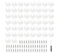 Clips Fixation Néon LED - Lot de 50 Supports + 50 Vis & Tournevis | Clips ABS Résistants UV pour Rubans LED Flexibles | Installation Facile Intérieur/Extérieur, DIY Enseigne & Décoration