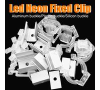 Clips fixes pour bande néon LED, boucle en aluminium/plastique/Silicone de haute qualité, connecteur d'accessoires, support de Tube en Gel de silice souple T8 Transparent