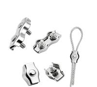 Clips for câbles métalliques en acier inoxydable, 2 à 10 pièces, simple/Double pince, verrouillage de mandrin câble, fixation matérielle M2-M8(Single clip-M2-2PCS)