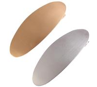 Clips français pour les cheveux, clips plats pour les cheveux épais | Grands barrettes sans glissement | Gold Silver Metal Oval Hair Barrettes Clips français pour les événements officiels du bal de ma