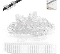 Clips Gestion Câbles Lot de 72 Pièces Organisateur de Fils Auto-Adhésif Transparent pour Bureau TV PC Maison Range Câbles Attache Câble pour USB Ethernet Alimentation Sans Perçage