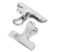 Clips Métal, Lot de 2 Rose, Forte Pince Antirouille, Durable avec Surface Brillante - Pratique pour Bureaux et Organisation Quotidienne (dossier argenté)