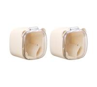 Clips muraux pour câbles - Lot de 2 supports de prise résistants à l'humidité - Avec couvercle transparent étanche à la poussière - Crochets adhésifs sans traces pour le mur - Pour cuisine, chambre à