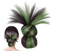 Clips On Buns, Claw Clip Ponytail Extension, Synthetic Feathered Wig, Quick Styling Accessory, Easy-To-Wear, Adjustable Size, Black/Brown Color, For Daily Use, Festivals, Special Occasions, Multicolor