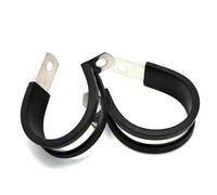 Clips P doublés de caoutchouc en acier inoxydable 304, 5 pièces, colliers de serrage durables for un montage de câble sécurisé(19mm)