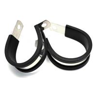 Clips P doublés de caoutchouc en acier inoxydable 304, 5 pièces, colliers de serrage durables for un montage de câble sécurisé(14mm)