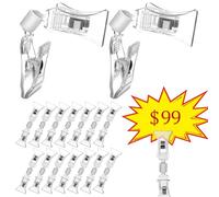 Clips Porte-prix Transparents à Double Tête 20 Pièces | Mini Format, Usage Commercial et Domestique, Fixation sur Deux Côtés, N’obstrue Pas L’affichage Plusieurs styles