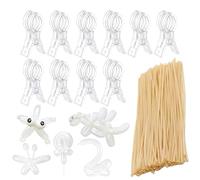 Clips pour arche à ballon - 9 x 2,54 cm Support de Guirlande Transparent - Pinces à Ballons à Ressort Renforcé - Pour Extérieur Jardin Fête Anniversaire Remise Des Diplômes Photo Piscine