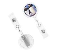 Clips pour badges rétractables en plastique léger avec mousqueton mignon en forme de pingouin pour porte-badges, infirmières, médecins