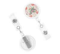 Clips pour badges rétractables - Enrouleurs de badges d'identité - Flamant rose - Clip de badge en plastique léger - Porte-clés mignon - Pour porte-badges, infirmières, médecins