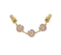 Clips Pour Cardigan ChâLe Lot de 4 pinces à cravate en forme marguerite for cardigan, chemise, robe, pull, châle, veste, broche, épingles boucle(Purple)