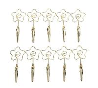 Clips pour cartes de visite en métal à double tête, robuste, durable, large application, porte-cartes pour bureau, décoration d'intérieur, cartes de visite, mémos, photos, 10 (Or)