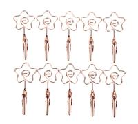 Clips pour cartes de visite en métal à double tête, robuste, durable, large application, porte-cartes pour bureau, décoration d'intérieur, cartes de visite, mémos, photos, 10 (Or Rose)