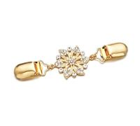 Clips pour châles et cardigans 2 pièces magnifique Cardigan à Clip for femmes, pull, châle, écharpe, Mini ceinture en cristal for robe, chemisier, fermeture à rechute for vestes(Snowflake gold)