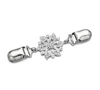 Clips pour châles et cardigans 2 pièces magnifique Cardigan à Clip for femmes, pull, châle, écharpe, Mini ceinture en cristal for robe, chemisier, fermeture à rechute for vestes(Snowflake silver)