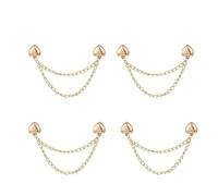 Clips pour châles et cardigans Lot de 4 clips magnétiques multifonctions en métal avec chaîne for fixer l'ourlet des pantalons longs, jambes et cardigans(Color-02)