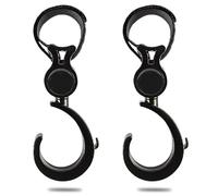 Clips Pour Crochets De Poussette - Nylon Haute Densité, Fibre De Carbone Renforcée, Doublure En Caoutchouc Souple Antidérapant Comprenant Un Ensemble De 2 Pièces | Attache Polyvalente Pour Landaus