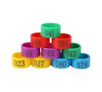 Clips pour pattes d'oiseaux Bagues d'identificatio Anneaux d'identification for volailles, paquet de 100, multicolores, 1,6-2,0 cm, numéros 001-100(ID 2.0cm)