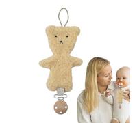 Clips pour tétines,attache-sucette | Porte-sucette ours en peluche - Clip porte-jouet de dentition, attache-tétine apaisante, accessoire pour bébé pour voyage