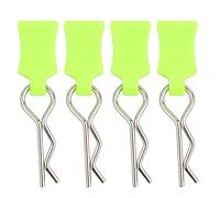 Tbest RC Corps Clips Bent Springy R Pins, 1/8 1/10 1/12, Accessoire RC Modèle Bent Body Clip, Alliage d'aluminium, Acier, Vert jaunâtre