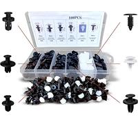 Clips Voiture - Rivet Plastique Voiture - Rivet Plastique Fixation de Protection pour Auto Voitures Panneaux de Portes - 6 tailles - Universel - 100 Pcs