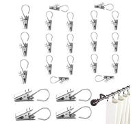 Clips with Hooks - 100PCS Stainless Steel Light Hanging Clips, Party String Light Gutter Hooks, Multi Purpose Outdoor Awning Wire Holders, Craft Decoration Clip for Home Party Lighting Setup