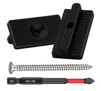 Clips WPC pour Lames 180Pcs WPC/BPC Clips de Terrasse Composites en Plastique Clips en T WPC Mousse Clips de Fixation en T pour Terrasse noir (180)