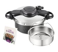 Clipsominut'Ultra Resist Finition Pierre Cocotte-Minute 5 L+Livre Recettes,Autocuiseur Induction,Effet Pierre,Utilisation Simple
