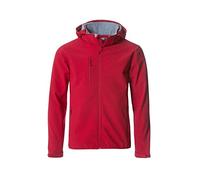 CLIQUE - Basic Hoody Softshell Veste pour homme, en polyester élastique, décontracté, coupe-vent, pour randonnée, travail, voyage, saison automne hiver, rouge, XS