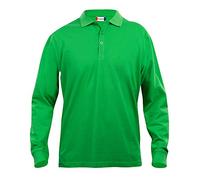 CliQue Classic Long Sleeve Polo, Green (Apple Green), L Homme
