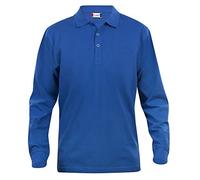 Clique Clothing Polo à manches longues en coton, pour homme, coupe classique, poids moyen, 11 couleurs, XS-5XL - gris - Medium