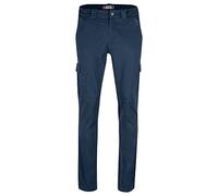 Clique - Pantalon unistagional élastique homme femme unisexe Cargo Pocket Stretch, en coton, poches latérales et arrière, patte zippée, bleu foncé, L