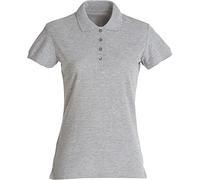 Clique - Polo t-shirt demi-manches pour femme Basic Polo Mesdames slim fit avec boutons en coton printemps/été en différentes couleurs et tailles (gris chiné XXL), Bruyère grise