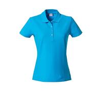 Clique - Polo à manches mi-longues pour femme, t-shirt Basic Polo Ladies, coupe ajustée avec boutons en coton pour le printemps/été, disponible en plusieurs couleurs et tailles (turquoise S)